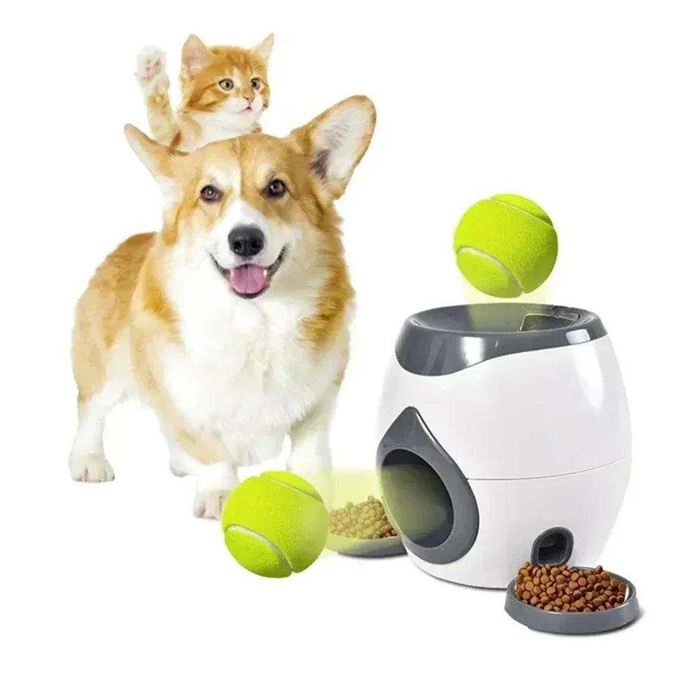 Dog Feeder Interactive Funny Reward Game Training Tool for Dog Cat Tennis Ball Launcher Gaming Toy