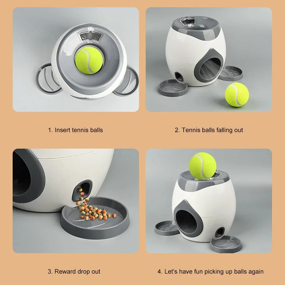 Dog Feeder Interactive Funny Reward Game Training Tool for Dog Cat Tennis Ball Launcher Gaming Toy