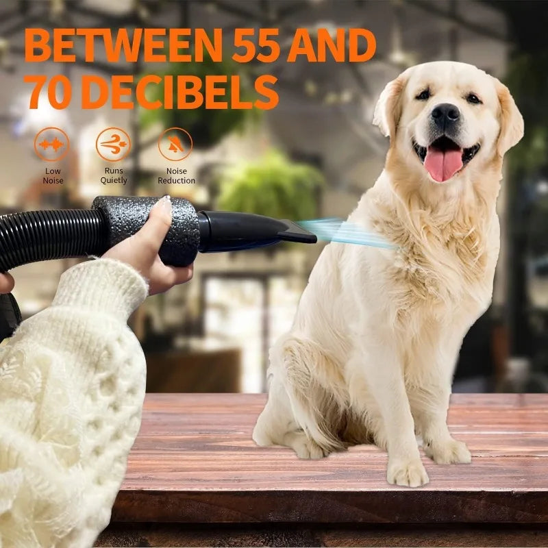 Dog Hair Dryer Pet Grooming Hair Dryer Adjustable Temperature and Speed High Power Suitable for Small, Medium and Large Dogs